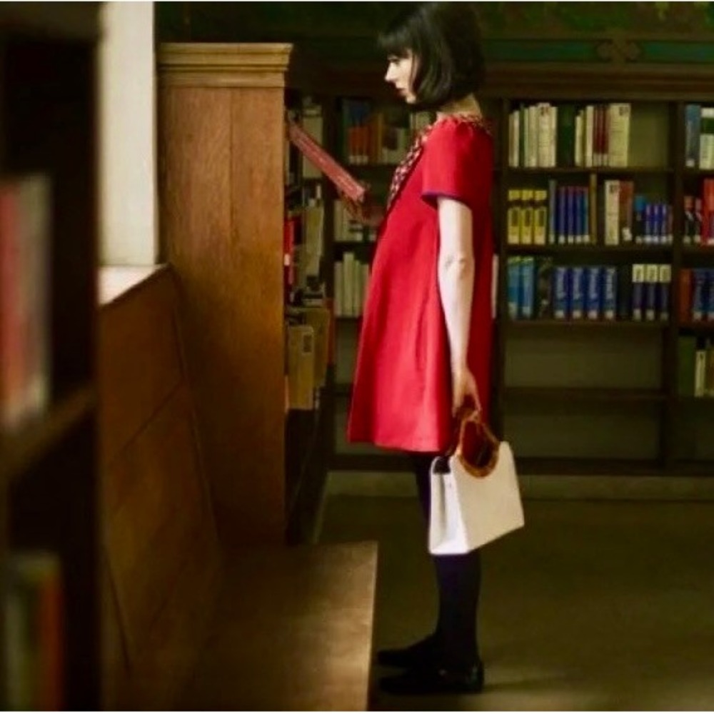 DEAR CREATURES Red Diana Dress Retro 60's A-Line Shift Geometric Diamond X-Small - Picture 5 of 12